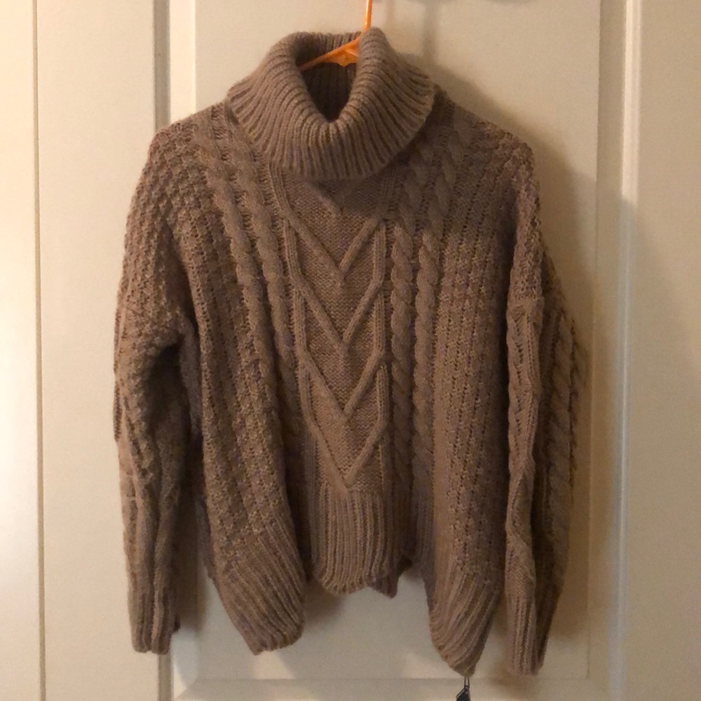 Light brown turtleneck sweater